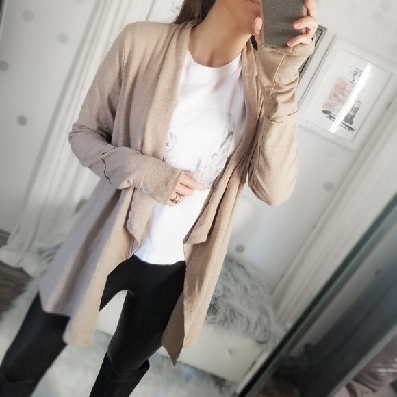 Casual Fall Cardigan Neutral Thumbhole Cardigan Women’s Long Cardi - Picture 6 of 10